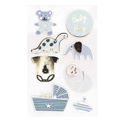 Produktbild von Rico Design 3D Aufkleber Baby Junge 8 Stück für Scrapbooking 19 x 9,5 cm