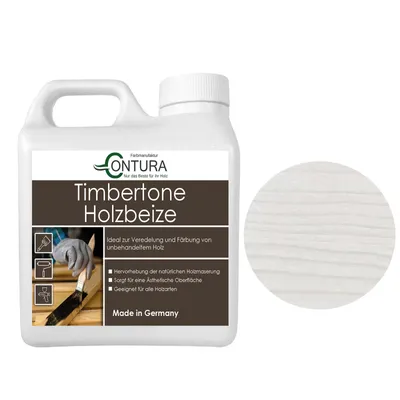 Produktbild von Contura Holzbeize 1Liter Holzfarbe Tischler Positiv Beize Holz Farbe Wasserbeize Parkett - Weiß