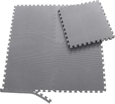 Produktbild von Sporttrend 24® 18 Schutzmatten + 36 Randstücke Set Grau 30x30x1cm | 1,62qm | Bodenschutzmatte Unterlegmatte Puzzlematte für Fitnessgeräte Sportgeräte