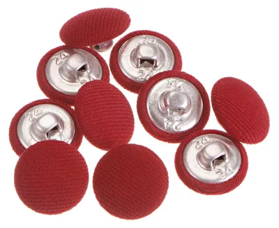 Stoffknöpfe 15 mm, 10 Stück, rot, runde Nähknöpfe