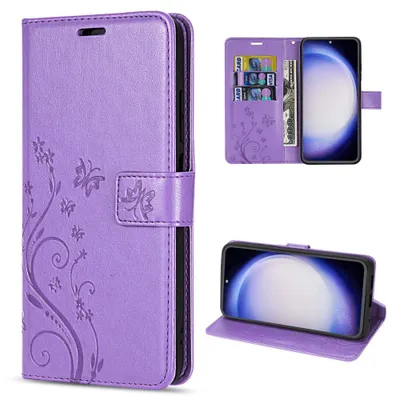 Produktbild von Hülle für Samsung Galaxy S23 FE Handy Tasche Case Schale Flip Cover Handyhülle Blume Lila