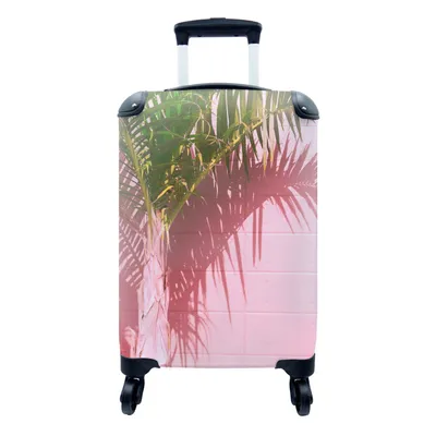 Produktbild von MuchoWow® Koffer Handgepäck Trolley Rollkoffer Kleine Reisekoffer mit 4 Rollen - Pflanze - Sommer - Tropisch - Rosa - Cabin Size < 55x40x23 cm & 55x40x20 cm - Fotokoffer - Kabinenkoffer - Boardgepäck - Reise-Box - Reisekoffer - Reisegepäck - Koffer mit Bild - Trolley für Kinder