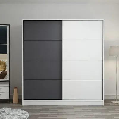 Produktbild von Skye Decor, Kale - 3970, Kleiderschrank, Weiß, 100 % MELAMINBESCHICHTETE SPANPLATTEN, 180 x 52 x 210 cm