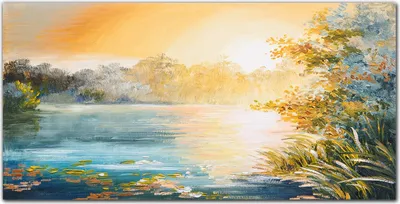 Produktbild von Coloray - Bild aus Glas - Glasbilder - 100 x 50 cm - Küche Wanddekoration Dekoration Wohnzimmer Gehärtetes Glas Glasblock mit Bild - See Natur