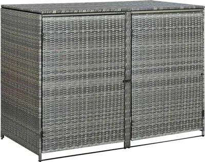 Immagine prodotto di Contenitore per rifiuti da 2 tonnellate in rattan antracite 148x77x111cm