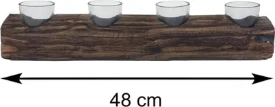 Produktbild von Holz Teelichthalter 2er Set | Kerzenhalter | Kerzenständer | Glaskerzenhalter | Weihnachtsdeko | Adventsdekoration | rustikaler Kerzenständer