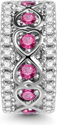 Produktbild von Gnoce Charm Stopper mit roten Zirkonia BNCS35 Silber
