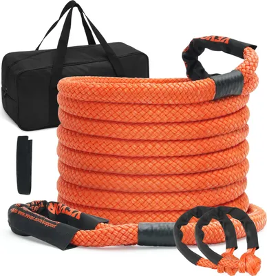Produktbild von 22 mm x 9 m Abschleppseil 13871 kg, Hochleistungs-Offroad-Bergegurt mit 2 weichen Schäkeln (20.000 kg) Extrem belastbar 30 % Elastizität Energie-Bergegurt für Jeep Auto LKW ATV UTV SUV Traktor