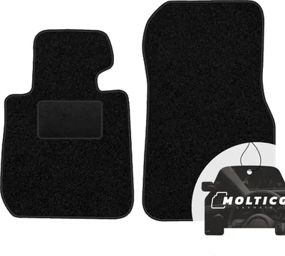 Image de moto-MOLTICO Tapis de sol avant Auto Velours Tapis de voiture noir Set de 2 pièces pour BMW Série 3 F30 F31 2011-2019