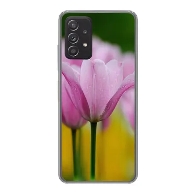 Produktbild von MuchoWow® Handyhülle Schutzhülle Hülle für Samsung galaxy a73 Blumen - Tulpen - Rosa Silikon Softcase Handy Hülle - Handyhülle