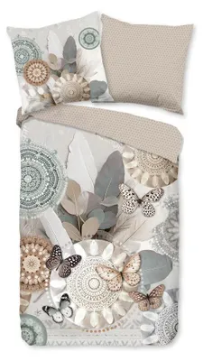 Productafbeelding van HIP Dekbedovertrek "Alrune" - Grijs - (200x220 cm) - 100% Katoen