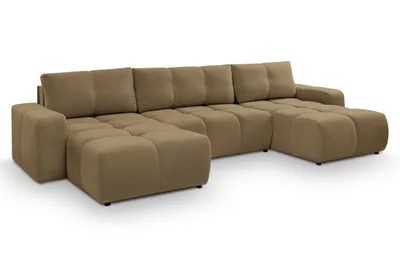 Produktbild von AX LIVING Ecksofa mit Bettkasten und Schlaffunktion Hosio 359 cm in Hellbraun
