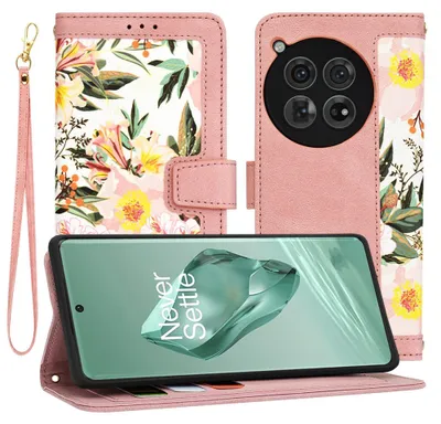 Produktbild von Techsuit FlipCraft Book Wallet Klapphülle mit Kabel für OnePlus 12 - Sweetheart Pink