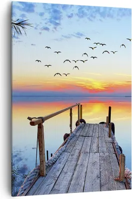 Produktbild von Bild auf Leinwand - Leinwandbild - Einteilig - Brücke See - 70x100cm - Wand Bild - Wanddeko - Wandbilder - Leinwanddruck - Kunstdruck - Wanddekoration - Leinwand bilder - Wandbild - PA70x100-3818