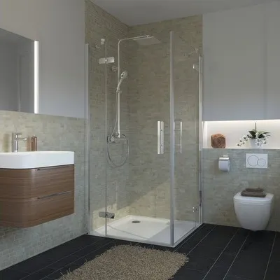 Produktbild von BREUER Eckeinstieg Drehtür 4-teilig AVANTA 80 x 120 x 200 cm Klarglas Profilfarbe chrom