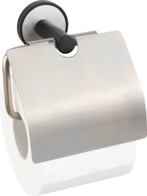 Produktbild von WENKO UV-Loc® Toilettenpapierhalter mit Deckel Udine, Befestigen ohne Bohren mit innovativem Klebesystem, Silber matt, Edelstahl rostfrei