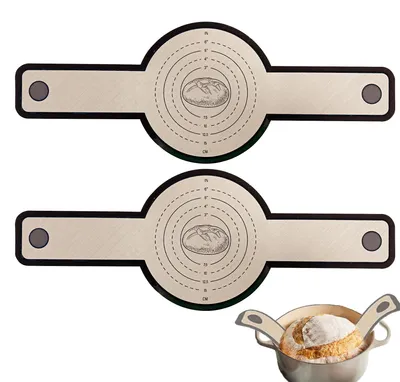 Produktbild von Silikon-Backmatte für Aufläufe, 2-teilig, leicht zu reinigen, Teigmatte mit langem Griff, wiederverwendbare Backmatte für Teig, Brotbackmatte für den Backofen.