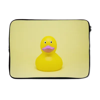 Produktbild von MuchoWow® Laptop Hülle 14 ZollGummi-Ente - Gelb - Rosa Laptoptasche - Laptoptasche - Stoßsicher - Schutzhaube