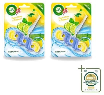 Obrázok produktu pre 2 kusy osviežovača do toalety Air Wick – Citrón a bergamot – balenie
