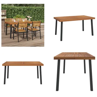 Zdjęcie produktu dla vidaXL Stół ogrodowy 150x90x75 cm z litego drewna akacjowego - Stół ogrodowy - Stoły ogrodowe - Stół na zewnątrz - Stół na patio