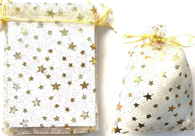 Produktbild von *V* Organza Geschenkbeutel "Xmas", 6er Set, 2/s, ca. 18x13cm
