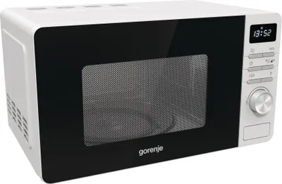 Produktbild von Gorenje M20XYZ MO20A3W ADVANCED LINE, Arbeitsplatte, Solo-Mikrowelle, 20 l, 800 W, Eingebautes Display, Tasten, Drehregler