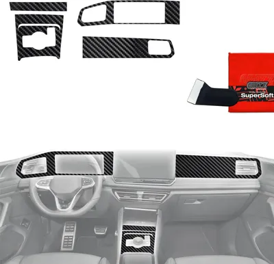 Produktbild von 5in1 Schutzfolien Grizz Protector für Mittelkonsole & Armaturenbrett - Volkswagen Tiguan 3 (2024-2025) Carbon Optik Glanz