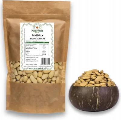 Zdjęcie produktu dla Migdały Kalifornijskie Blanszowane 200G 100% Naturalne