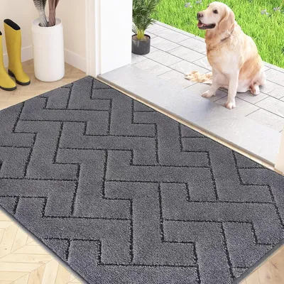 Immagine prodotto di Tappeto antipolvere per interni 80x120cm grigio zerbino antiscivolo lavabile tappeto assorbente