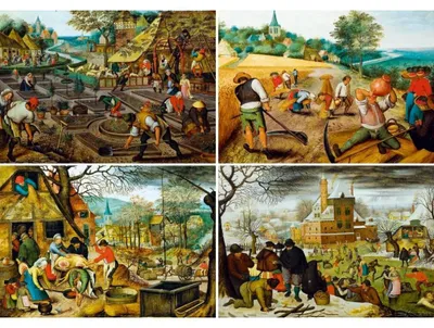 Image de Puzzle de l'oiseau bleu Puzzle Pieter Brueghel le Jeune Les Quatre Saisons 1000 Teile