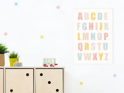 Produktbild von Bild auf Leinwand für das Kinderzimmer ALPHABET 30x40 cm