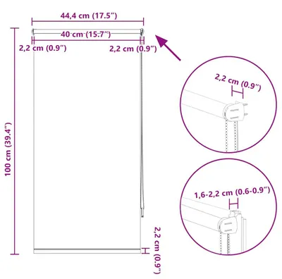 Productafbeelding van vidaXL Verduisteringsrolgordijn, 44,4 x 100 cm, stofbreedte 40 cm, koffiebruin