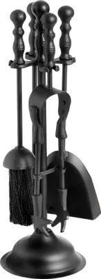 Obrázek produktu pro Hill Interiors Černý ocelový krbový set Duchess, černý HI865 (jedna velikost) (černý)