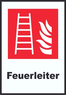 Produktbild von Feuerleiter Schild A0 Rückseite selbstklebend