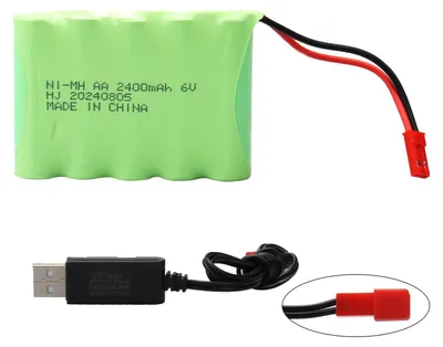Productafbeelding van RC NiMH AA batterij 6 V 2400 mAh met JST-stekker voor RC Bulldozer en vrachtwagens
