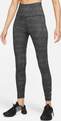 Produktbild von NIKE W Nk One Df Hr 7/8 Tght Aop Leggings Damen schwarz XS