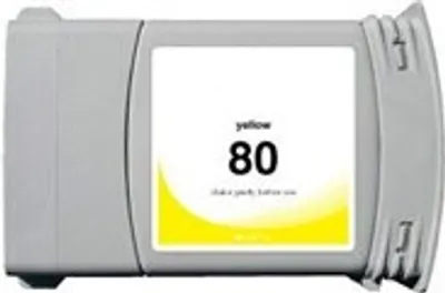 Image de Cartouche d'impression compatible HP 80 XL yellow pour HP DesignJet 1050C (C6074A), HP Designjet 1050c Plus imprimante (C6074B), HP DesignJet 1055CM (C6075A), HP Designjet 1055CM Plus (C6075B)