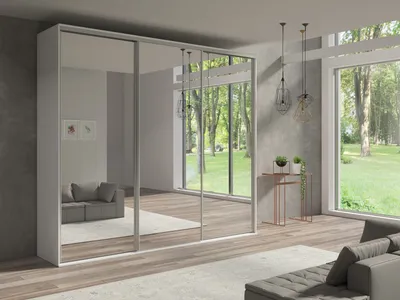 Obrázek produktu pro Šatní skříň 277 cm se zrcadly AMBOY 11 - bílá
