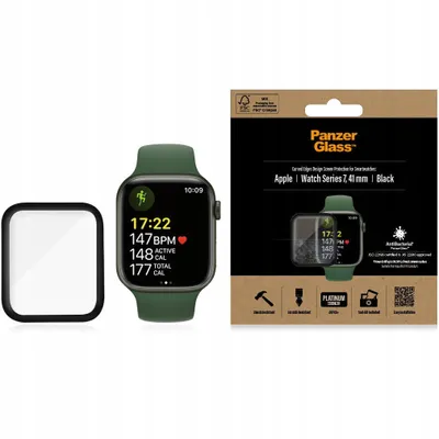 Produktbild von PanzerGlass ® Apple Watch Series 9 | 8 | 7 | 41mm | Displayschutz Glass, Apple, Apple - Watch Series 7 41mm, Apple - Watch Series 8 41mm, Apple - Watch Series 9 41mm, Trockene Anwendung, Kratzresistent, Schockresistent, Wasserfest, Antibakteriell, Transparent, 1 Stück(e)