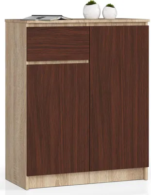 Image de Akord Commode 2 Portes 1 Tiroir Sonoma Wengé 80X40X99