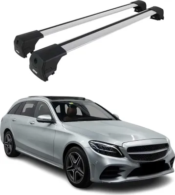 Image de Barres De Toit pour Mercedes Classe C S205 2014-2021 Aluminium Gris ABE