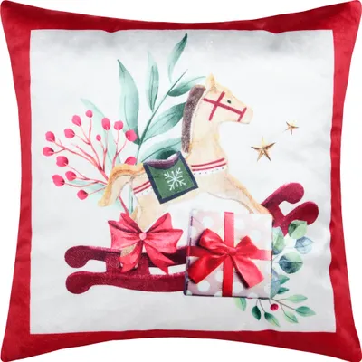 Produktbild von STOF | Dekokissen - Weihnachtskissen - 40 x 40 cm - rot weiß - Weihnachtsschmuck - Zierkissen