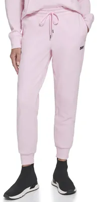 Produktbild von DKNY Damen Sport Metallic Stripe Logo Fleece Sweatpants, Pink Lady, Groß