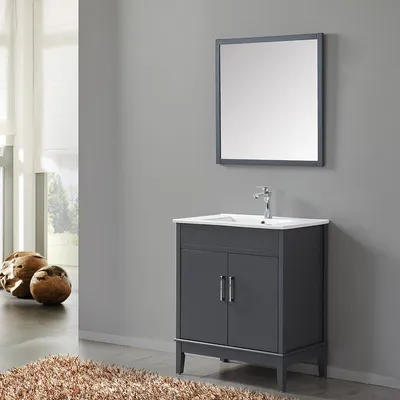 Image de Ensemble de salle de bain gris 75 cm