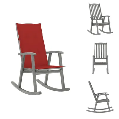 Produktbild von vidaXL Schaukelstuhl mit Auflage Grau Massivholz Akazie - Gartenstühle