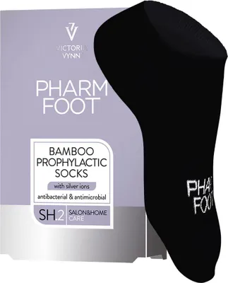 Obrázek produktu pro Victoria Vynn | Bambusové ponožky PHARM FOOT - černé - velikost 35-38 - antibakteriální - prodyšné - pohodlné