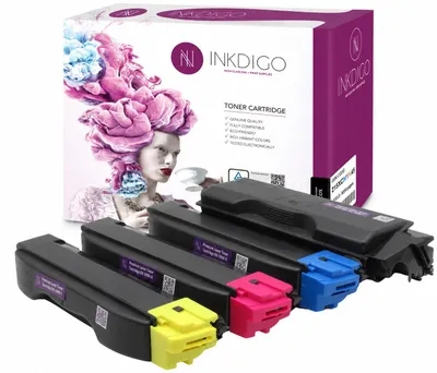 Produktbild von Inkdigo Tonerset TK590 für Kyocera FS-C2026MFP, FS-C2026MFP Plus, FS-C2126MFP, FS-C2126MFP Plus – CMYK,, KI-generiertes Bild