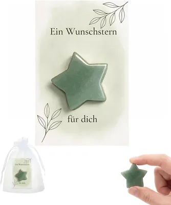 Produktbild von Glückssteine Set Sternform, 5 Stück, mit Organza Beutel, für Liebhaber