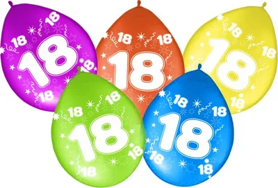 Immagine prodotto di Palloncini con stampa sul retro, numero 18, OTTO, 5 pz.