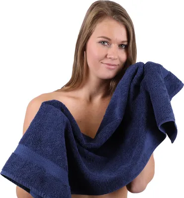 Produktbild von Betz Handtuch PREMIUM 100% Baumwolle 50x100 cm Gesicht- Hände- Körper- Handtuch Farbe - dunkelblau
